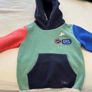 Joules color block hooded sweatshirt